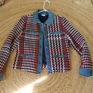 Elevated Denim Jacket Sz S Ecru